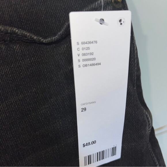 BDG Urban Outfitters Distressed Black Denim Cut-off Cheeky Shorts Size 29 NWT - Picture 3 of 3